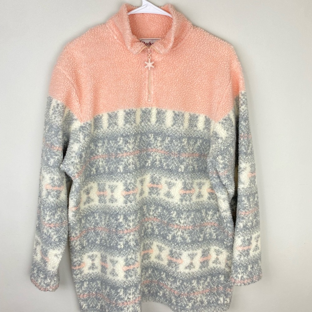 Vintage Bechamel berber sherpa quarter zip!